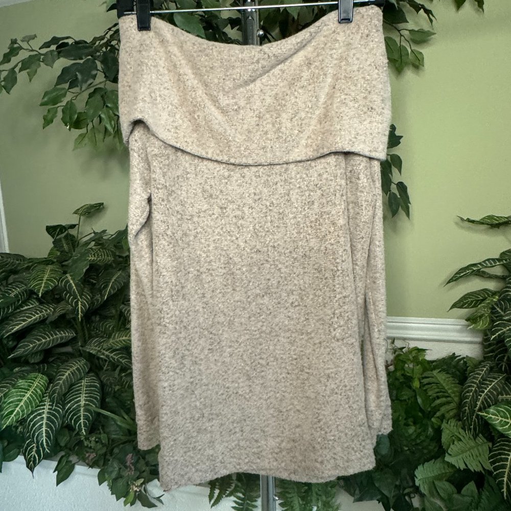 Off-the-Shoulder Long Sleeve Mocha Sweater